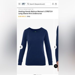 NWT: Navy Blue XS Healing Hands underscrub